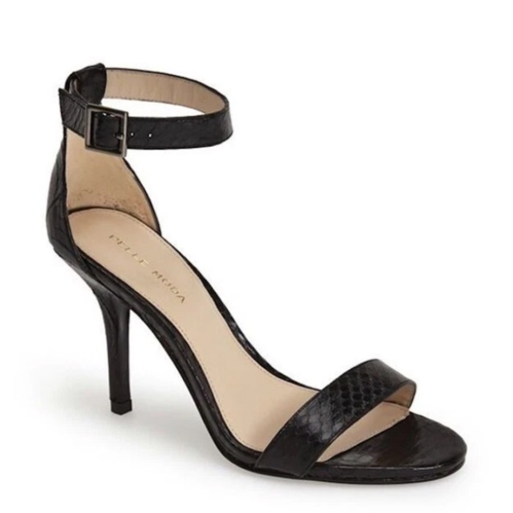 Pelle Moda Kacey Snake Embossed Leather Dress Heels